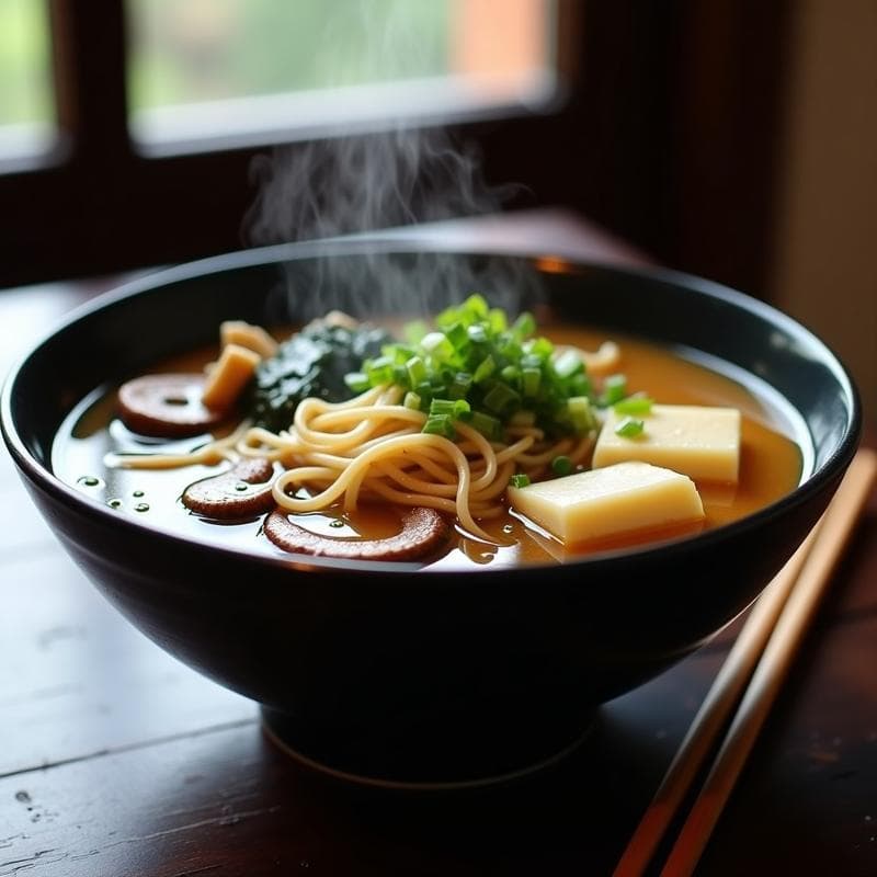 Sopa de Miso con Udon y Hongos Shiitake: Receta en Airfryer con Umami Explosivo