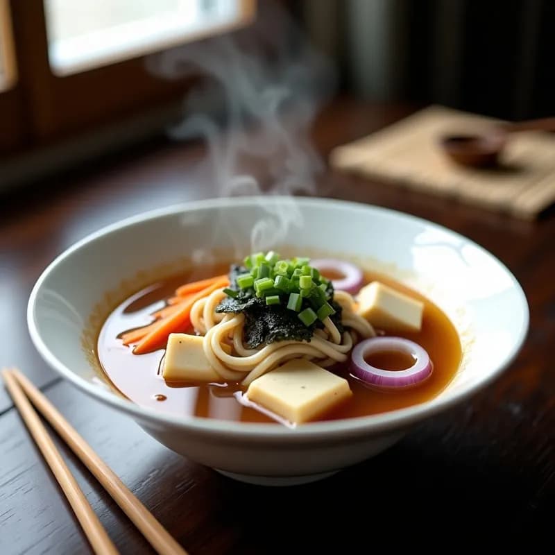 Sopa Miso con Udon Vegana: Receta Rápida en 15 Minutos