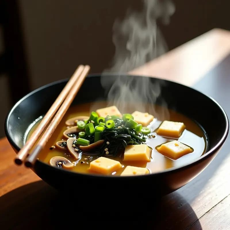 Sopa de Miso Vegana con Tofu y Shitake: Receta Japonesa Express y Reconfortante