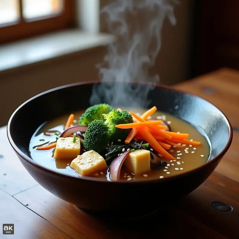 Sopa de Miso con Vegetales al Wok: Receta Express en 15 Minutos y Alta en Proteína