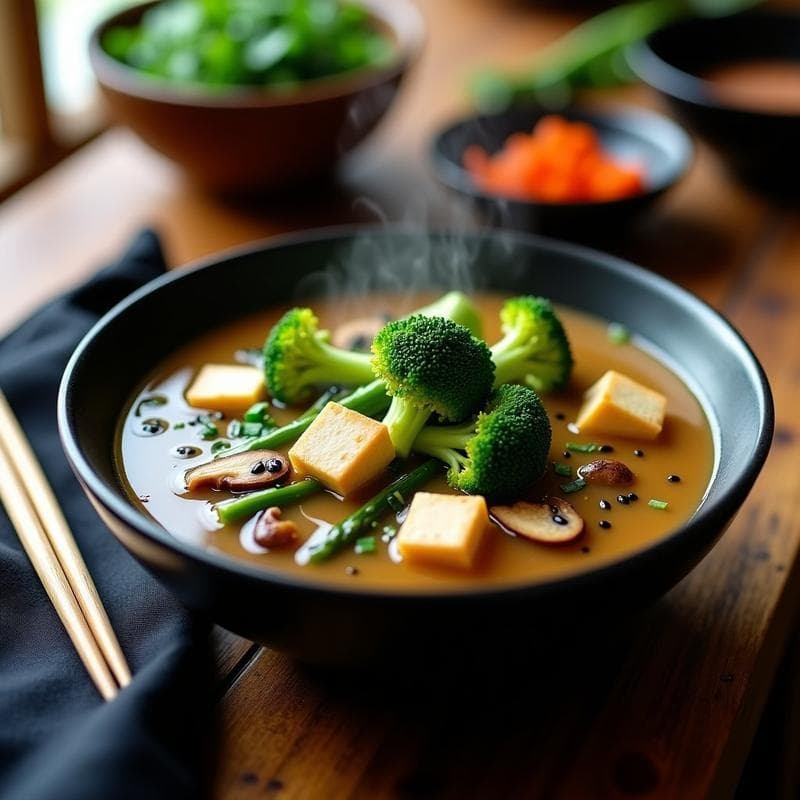 Sopa de Miso con Verduras Wok: Receta Cetogénica Rápida y Reconfortante
