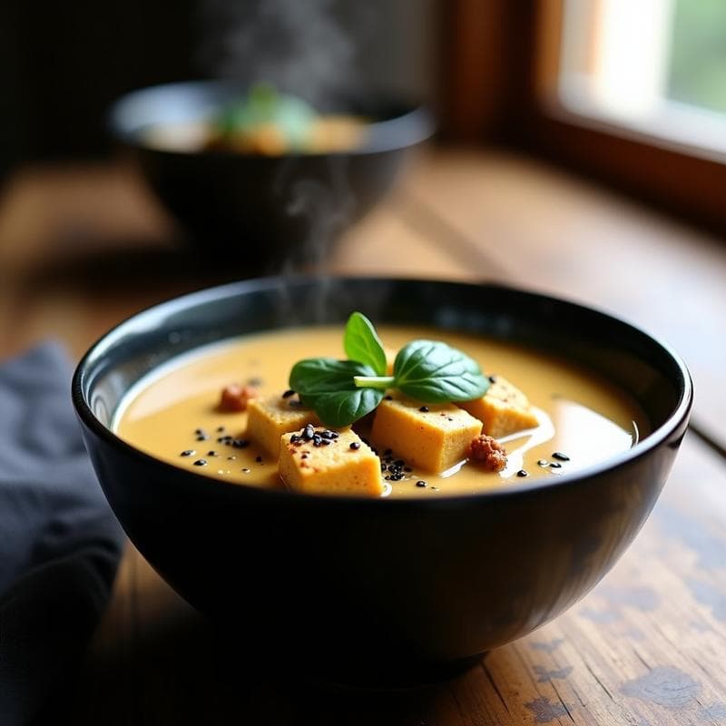 Sopa de Miso y Zaatar: Receta Vegana en Airfryer con Umami Profundo