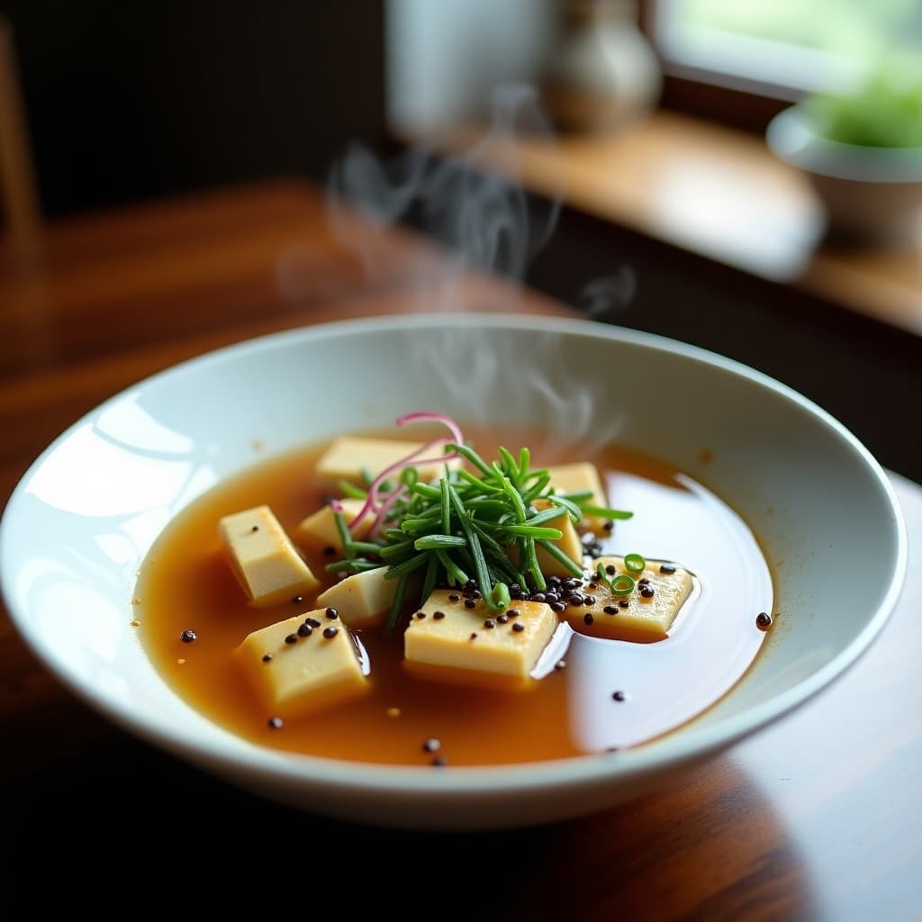 Sopa de Misos con Tofu Ahumado y germinados de Rábano: Receta en Thermomix para el Sistema Inmune