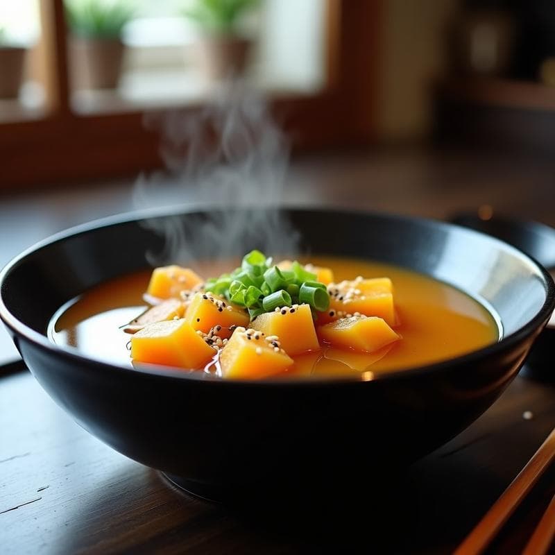 Sopa de Misoshiru con Calabaza Kabocha: Receta Japonesa de Invierno en 20 Minutos