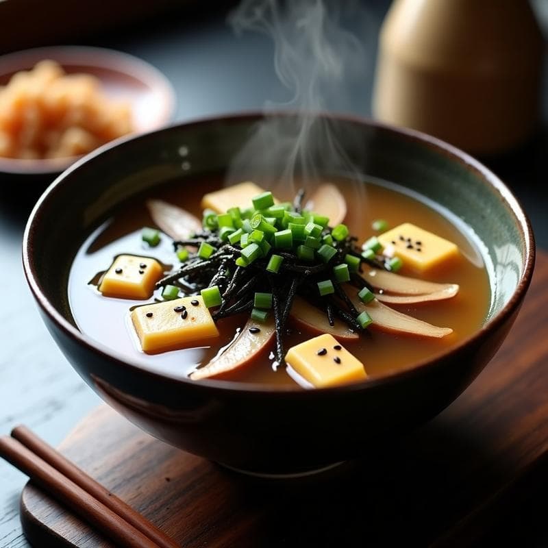 Sopa de Misoshiru con Champiñones Shitake y Tofu Ahumado: Receta Japonesa en 15 Minutos