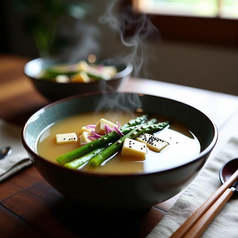 Sopa de Misoshiru con Espárragos Trigueros: Receta Japonesa en Olla Express Detox