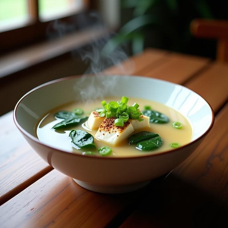 Sopa de Misoshiru con Espinacas y Tofu Sedoso: Receta Japonesa Reconfortante en 10 Minutos