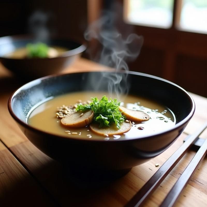 Sopa de Misoshiru con Champiñones Portobello y Wakame: Receta Japonesa Reconfortante en 15 Minutos