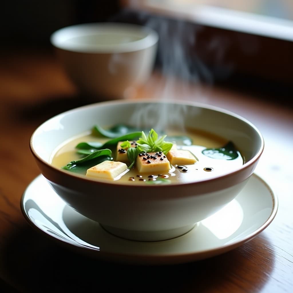 Sopa de Misoshiru con Tofu y Espinacas: Receta Japanesa Vegana en Thermomix