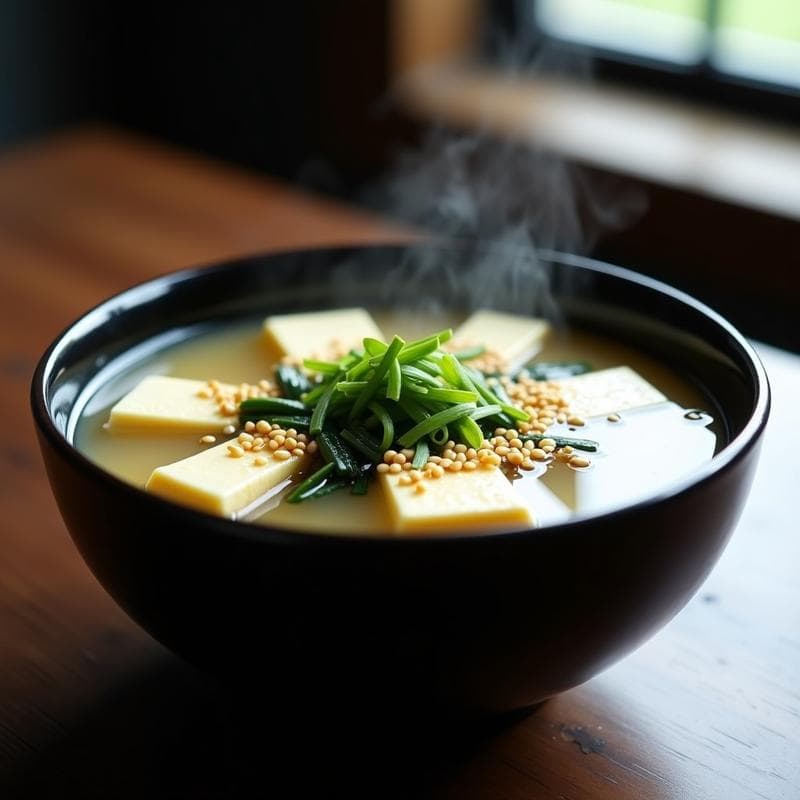 Sopa de Misoshiru con Tofu y Wakame: Receta japonesa digestiva en Thermomix en 10 minutos