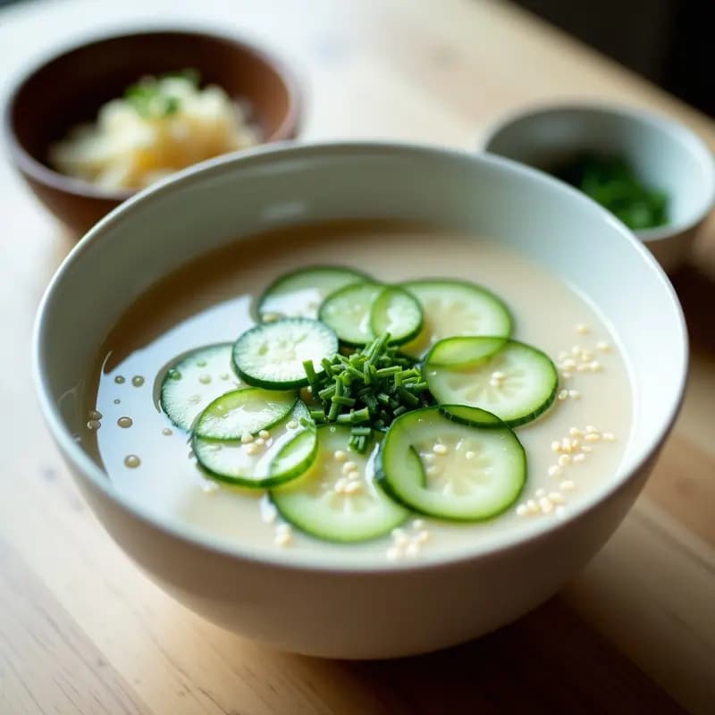 Sopa de Misozuke de Pepino y Jengibre: Receta Japonesa Fermentada y Probiótica en 10 Minutos