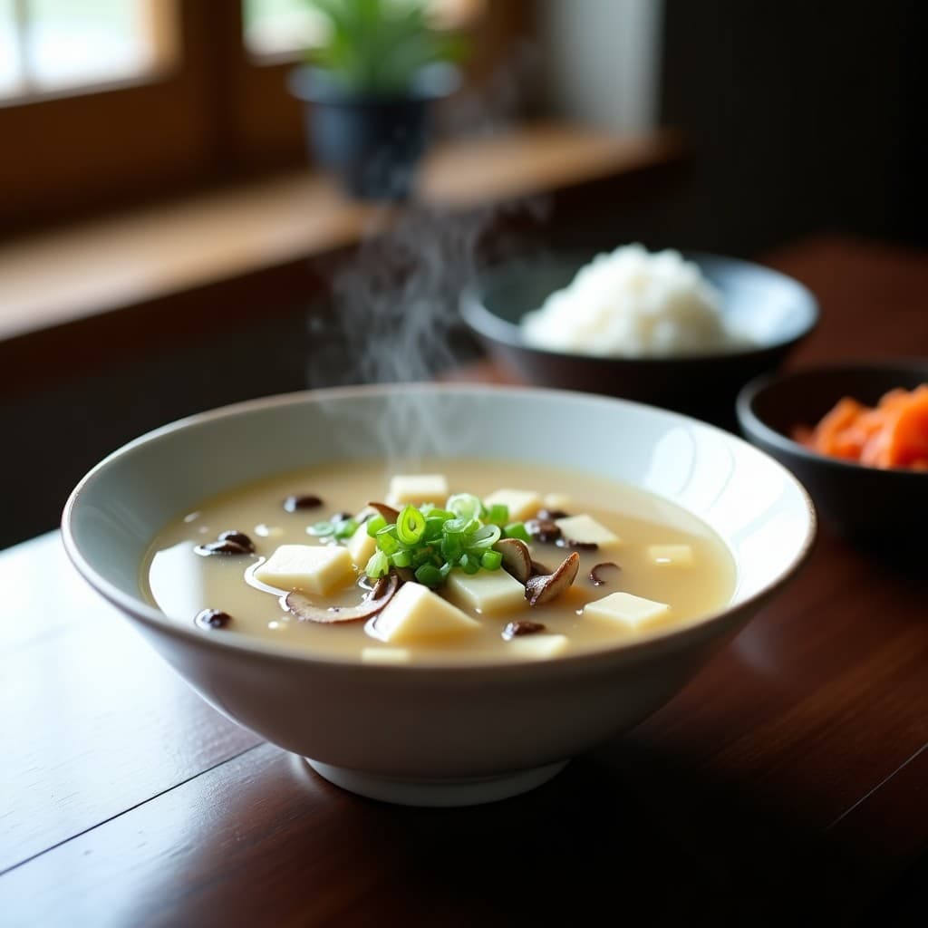 Sopa de Misso con Toque de Jengibre y Cebollino: Receta Coreana Rápida