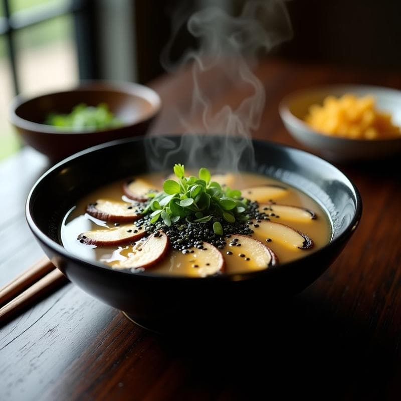 Sopa de Misu con Hongos Portobello y Algas: Receta Macrobiótica en Olla Exprés