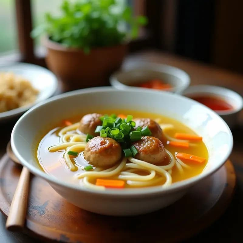 Sopa de Misua con Albóndigas de Cerdo y Jengibre: Receta Filipina en Olla Express