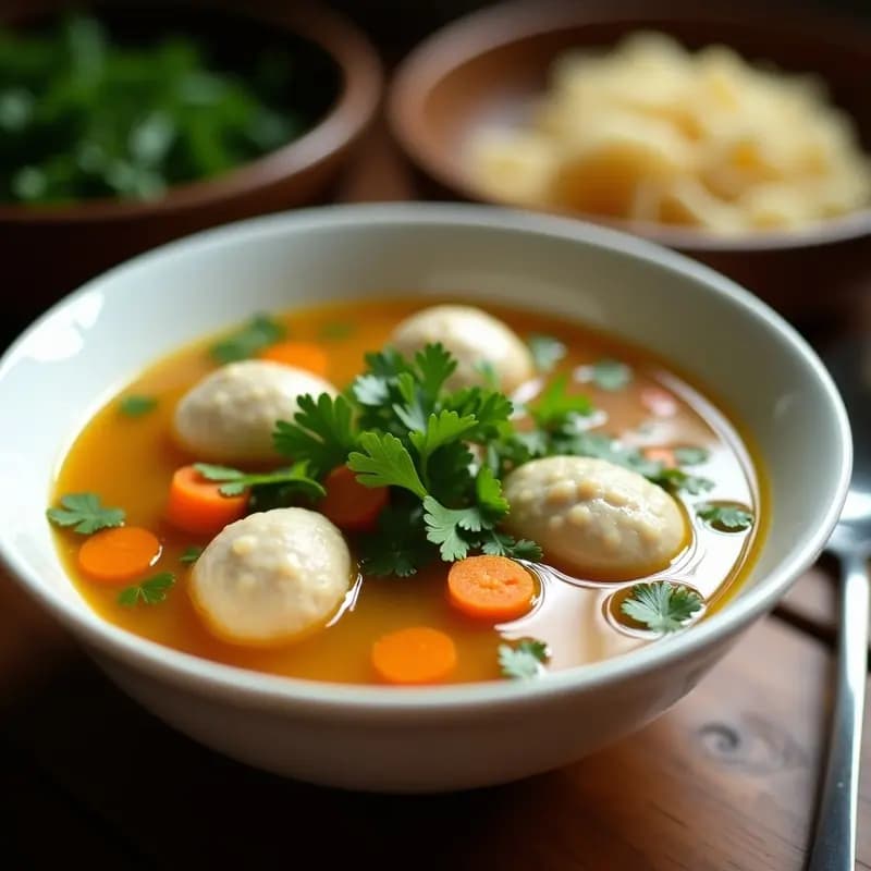 Sopa de Misua con Albóndigas de Pescado y Cilantro: Receta Filipina en Thermomix