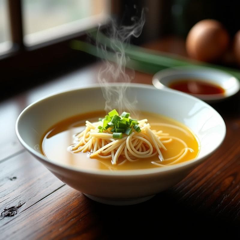 Sopa de Misua con Huevo y Cebollino: Receta China Tradicional en 10 Minutos