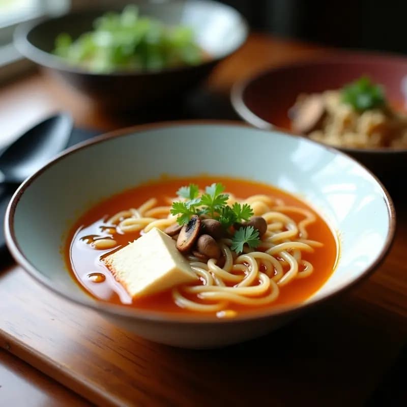 Sopa de Misua con Tofu y Setas Shimeji: Receta Vegana Filipina en Olla Lenta