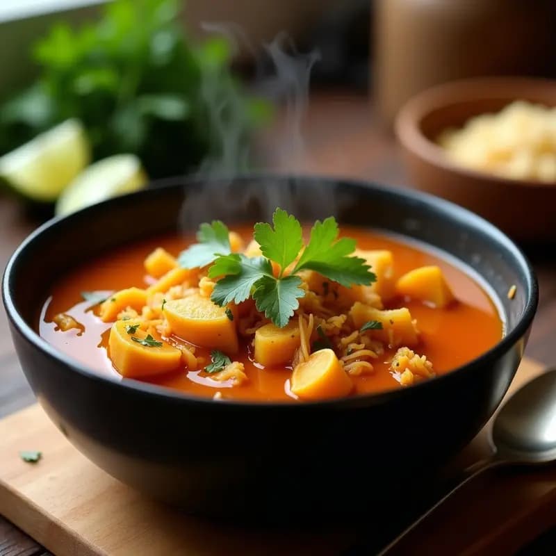 Sopa de Mondongo Vegana con Jackfruit y Yuca: Receta Colombiana Reconfortante en Olla Lenta