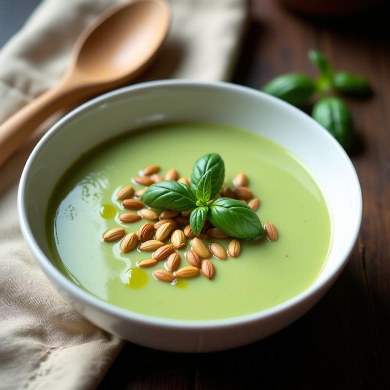 Sopa de Musselina de Calabacín y Albahaca: Receta Italiana Keto en Thermomix