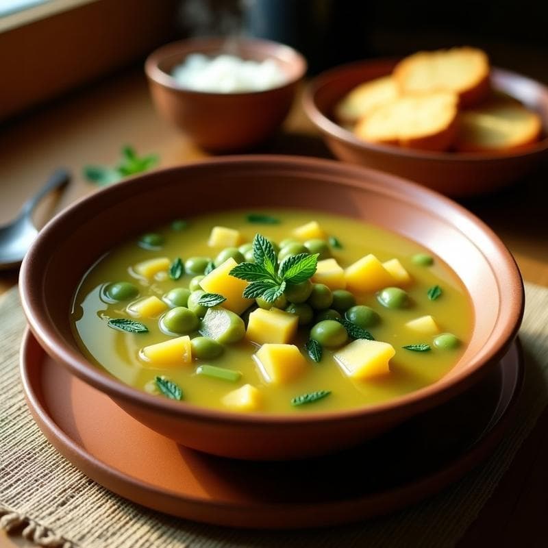 Sopa Peruana de Pallares Verdes con Hierbabuena: Receta Tradicional en Thermomix