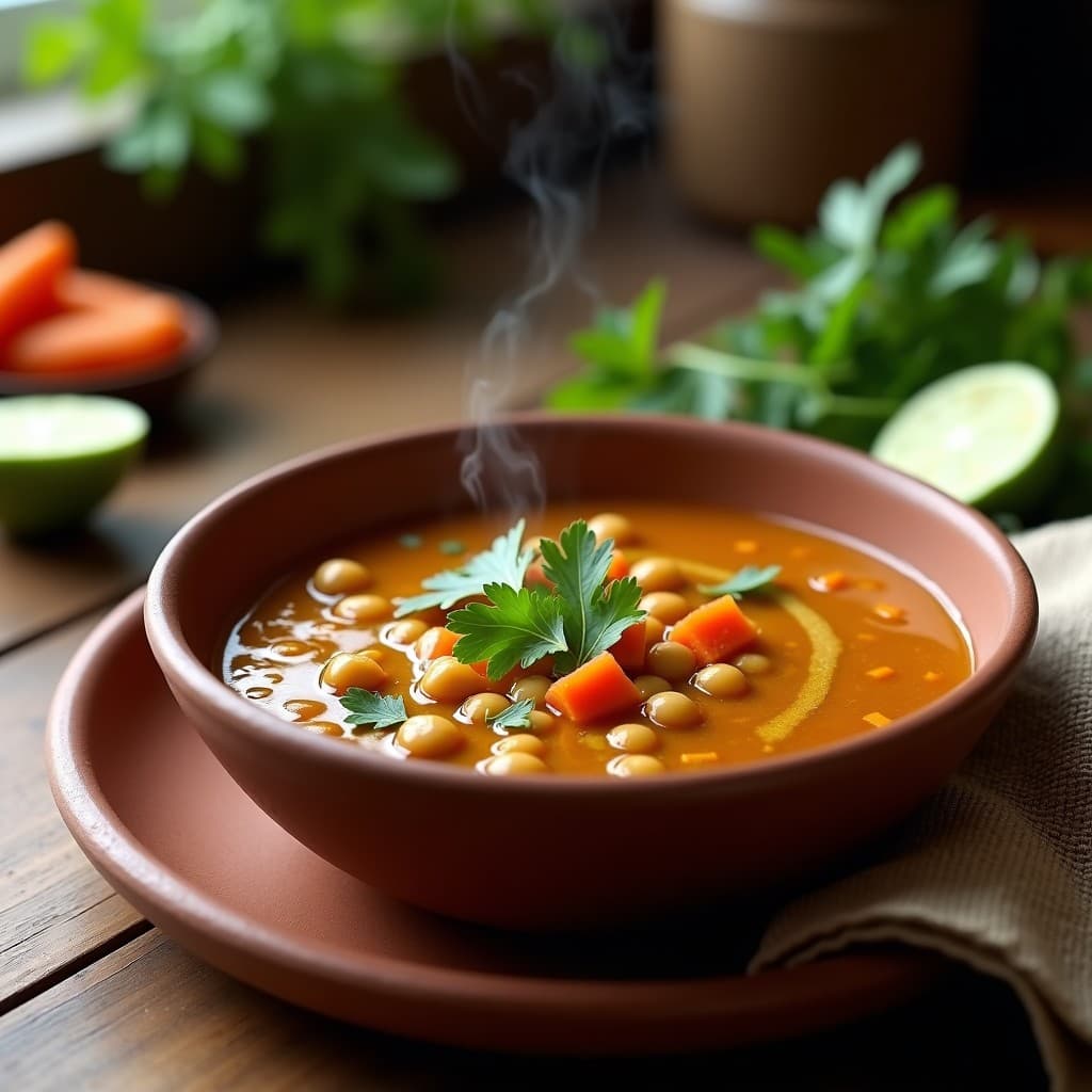 Sopa de Panela con Garbanzos negros y Hierbas Provenzales: Receta Colombia en Thermomix