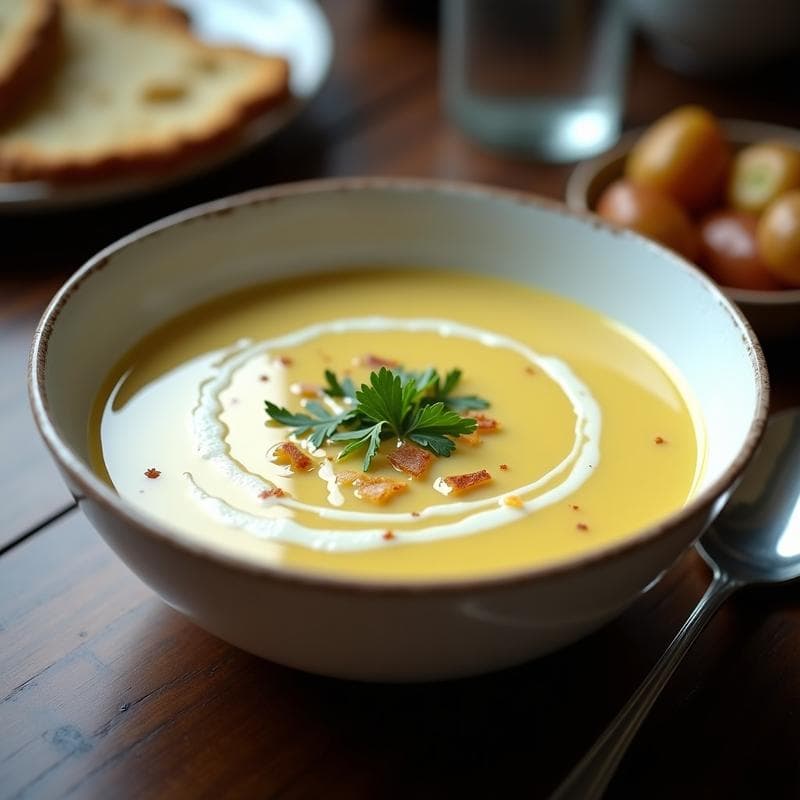Sopa de Papa y Poro Ahumado: Receta Reconfortante en Olla Rápida con Toque Gourmet