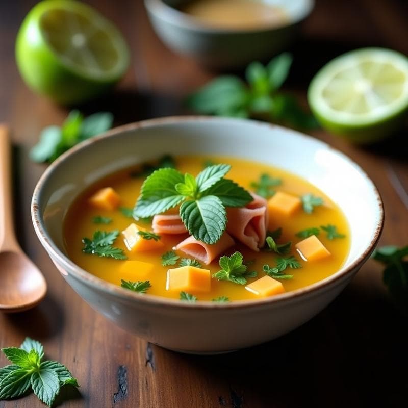 Sopa de Papaya Verde y Jamón Serrano: Receta Filippina con Toque Español en Olla Express