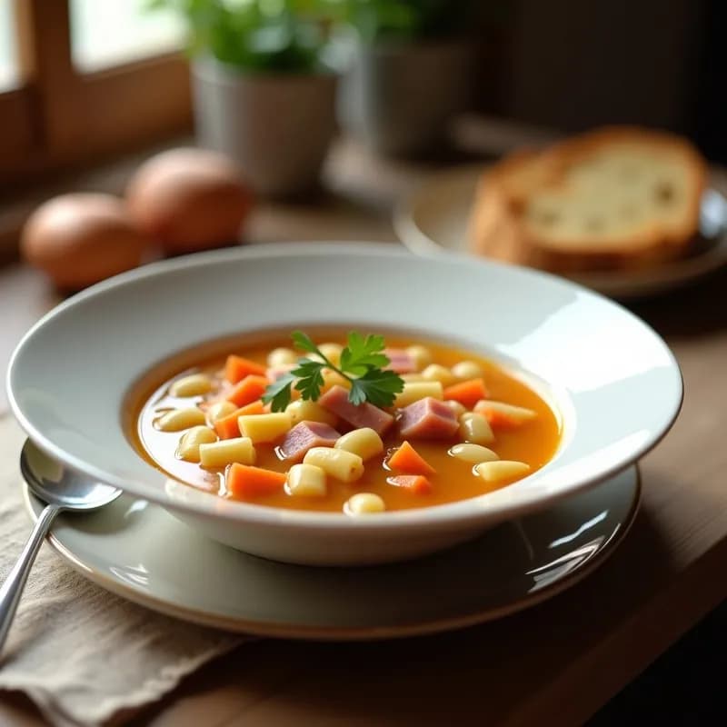 Sopa de Pasta Alfabeto con Jamón Cocido: Receta Rápida en 30 Minutos para Niños