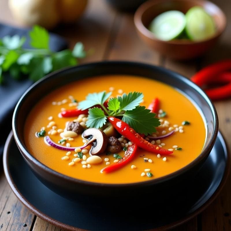 Sopa Tailandesa de Pasta de Cacahuete y Jengibre: Receta Ultracremosa en 20 Minutos