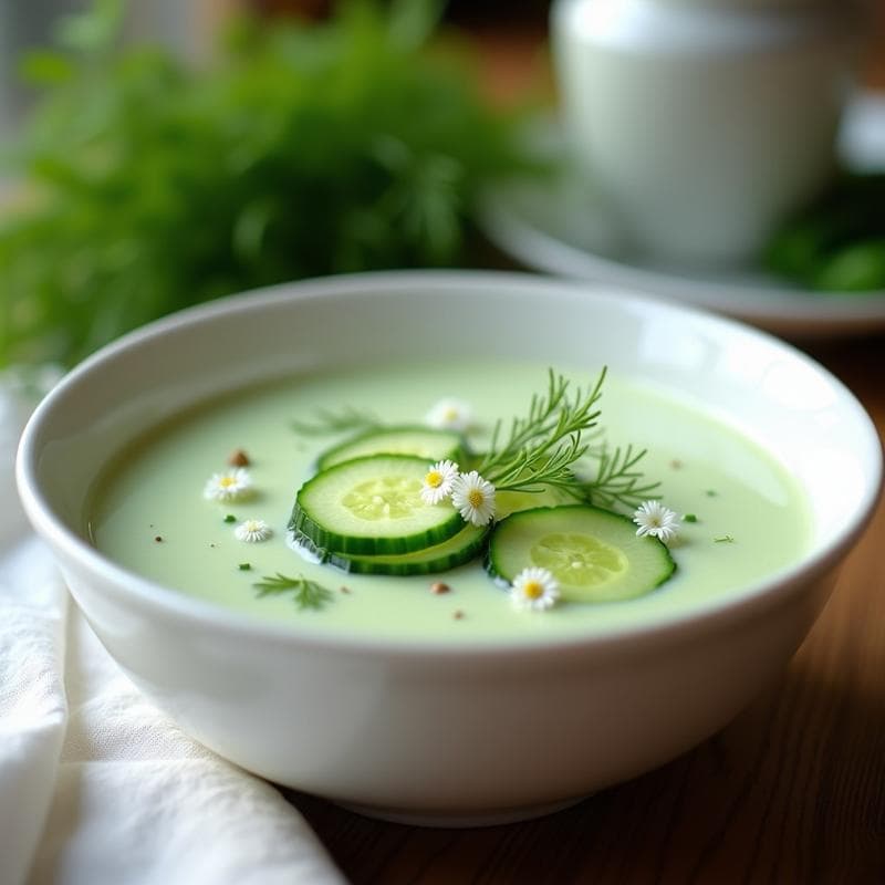 Sopa Fría de Pepino y Kéfir con Hinojo: Receta Griega Probiótica y Digestiva
