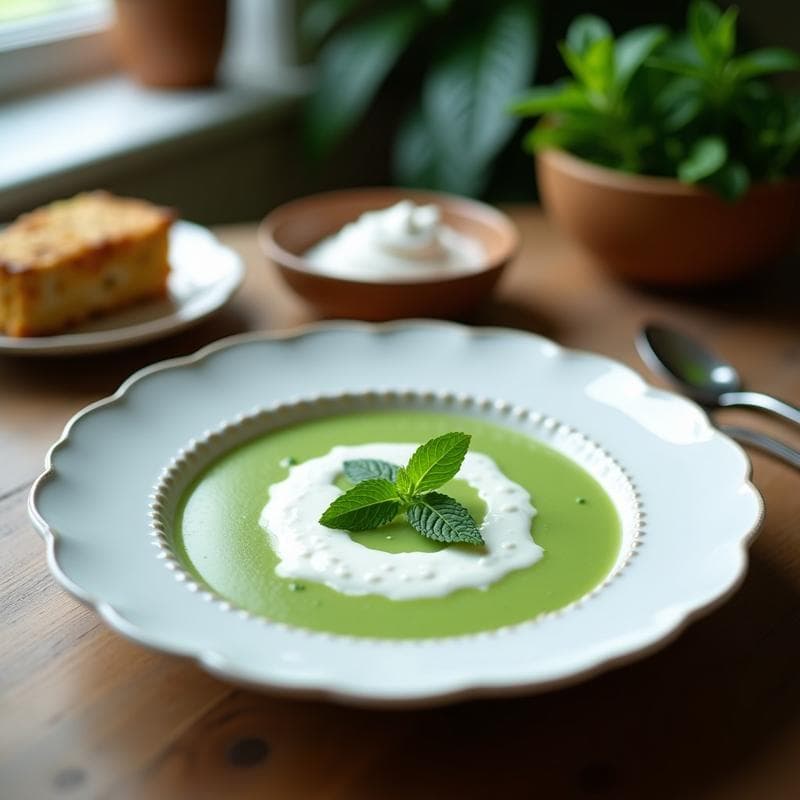 Sopa de Pepino y Menta con Yogur de Coco: Receta Persa Refrescante en 10 Minutos