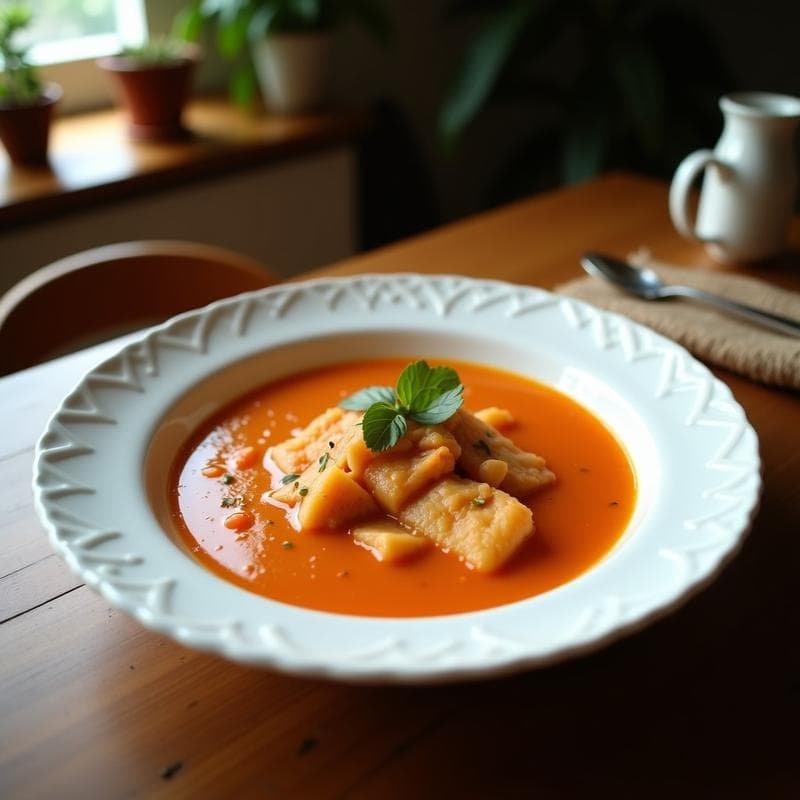 Sopa de Pescado con Azafrán: Receta en Olla Rápida con Toque Mediterráneo en 20 Minutos