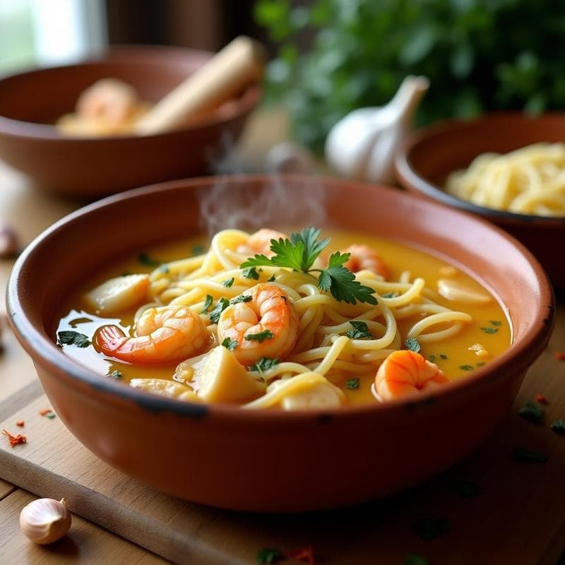 Sopa de Pescado y Fideos: Receta de Fideuá en Airfryer en 20 Minutos