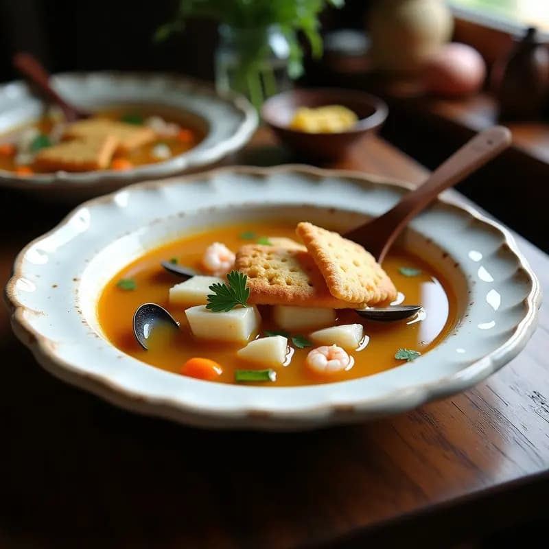 Sopa de Pescado con Galleta de Marisco: Receta Gallega Express y Reconfortante