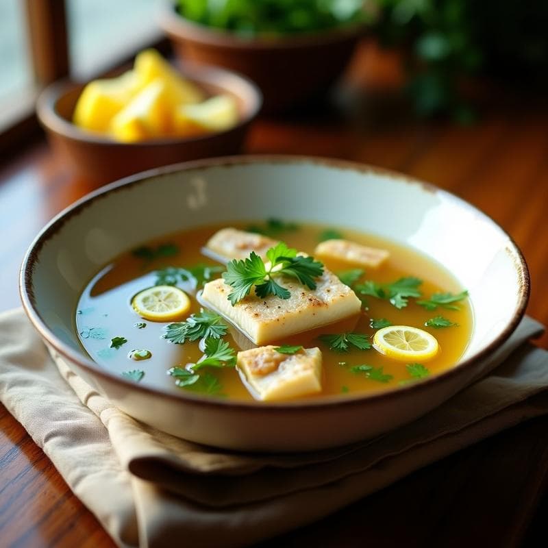 Sopa de Pescado Rockfish con Cilantro y Limón: Receta Costera Ultra Aromática en 25 Minutos