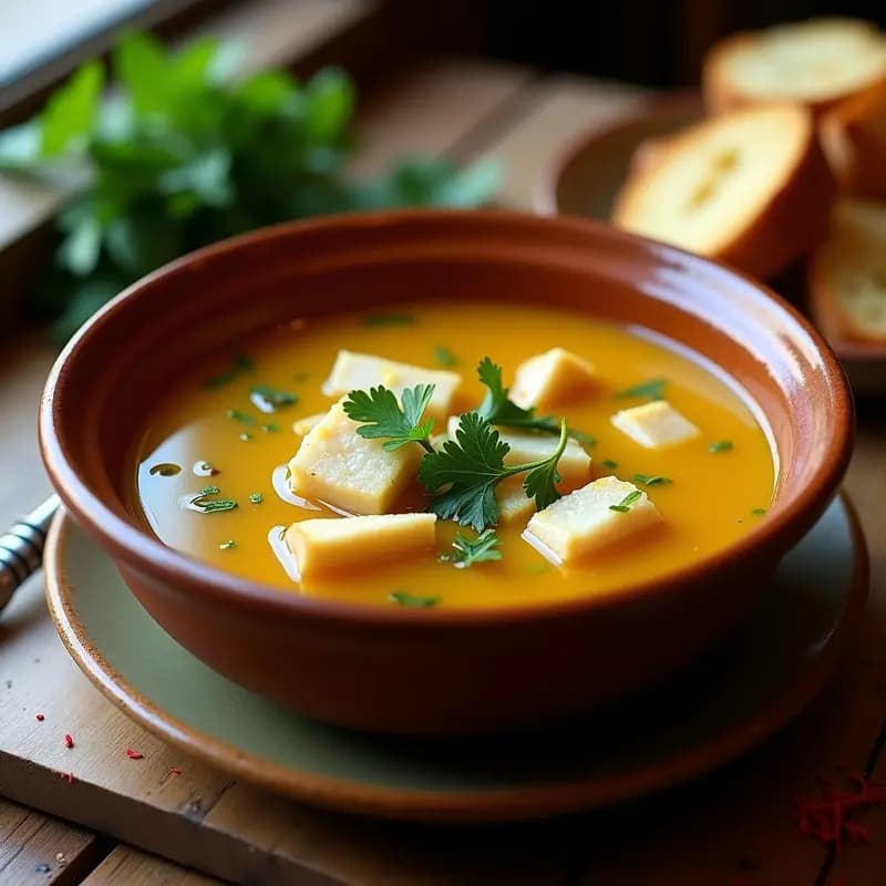 Sopa de Pescado Sevillana: Receta Auténtica con Aroma a Azafrán y Hierbas Frescas