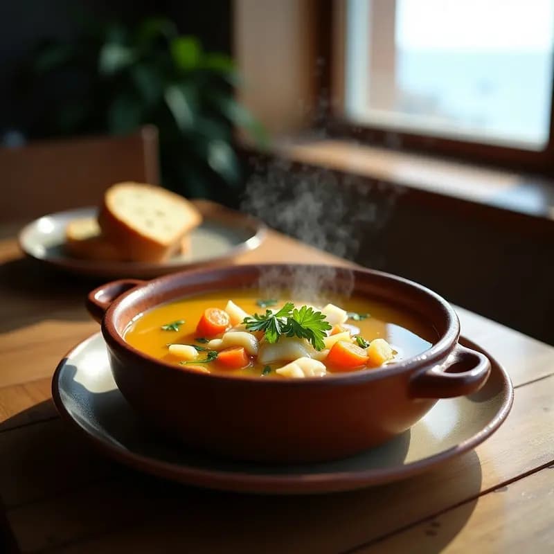 Sopa de Pez Argentiana con Verduras y Azafrán: Receta de Costa Patagónica en Olla