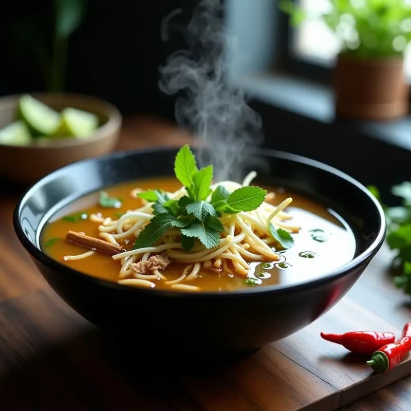 Sopa de Phở con Caldo de Huesos y Germinados: Receta Vietnamita Rica en Colágeno y en Olla Lenta