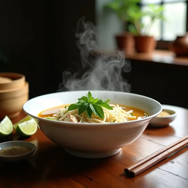 Sopa Phở de Pollo y Cilantro: Receta Vietnamita Detox y Baja en Calorías