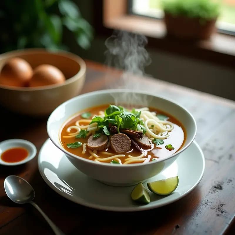 Sopa de Pho con Ternera y Germinados de Soja: Receta Vietnamita en Olla Rápida