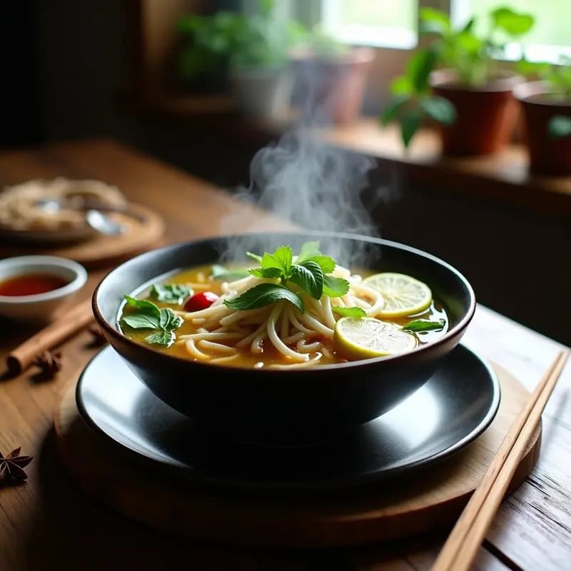 Sopa Phở Vegana con Desde de Jackfruit y Hierbas Frescas: receta vietnamita en 30 minutos