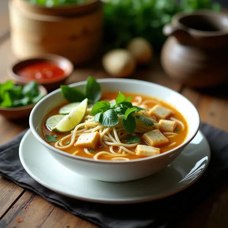 Sopa de Pho Vegetariana con Tofu y Brotes de Bambú: Receta Vietnamita Ligera y Nutritiva