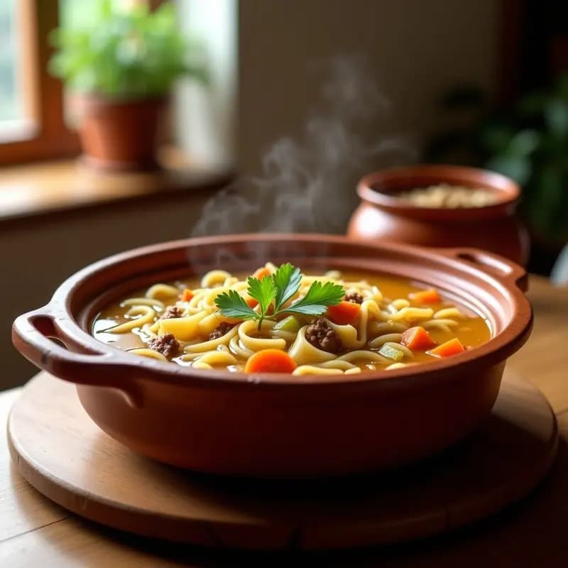 Sopa de Picadillo con Fideos Finos: Receta de Aprovecho en 15 Minutos