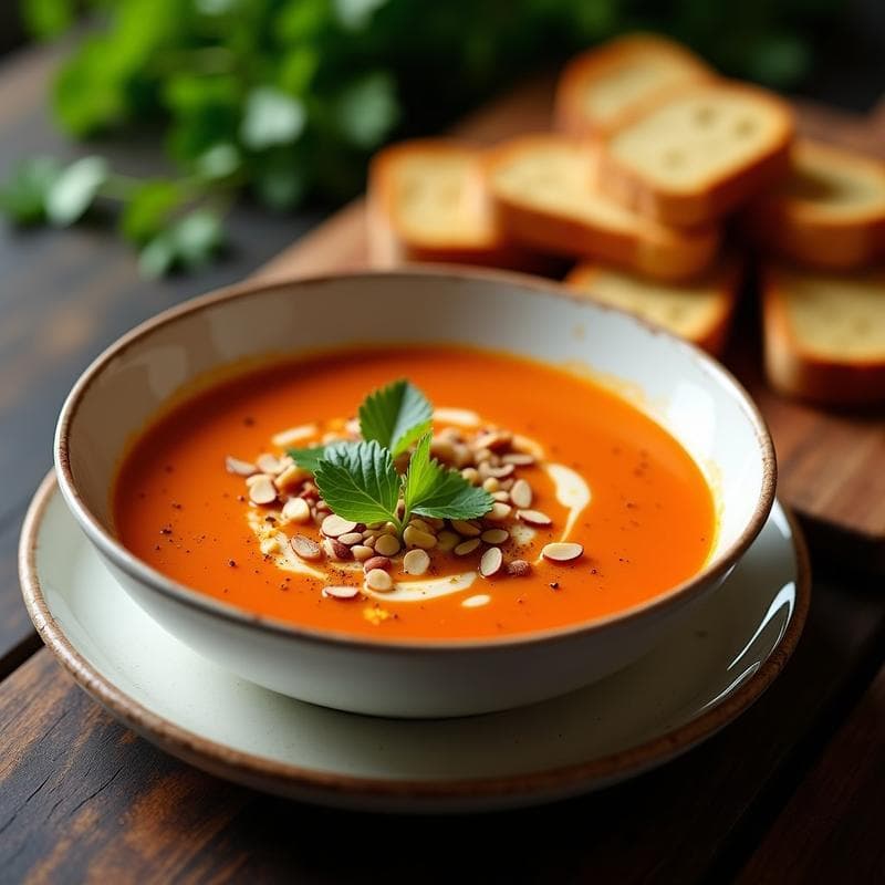Sopa de Pimientos Asados y Almendras: Receta Española en Thermomix Sin Lácteos y Reconfortante