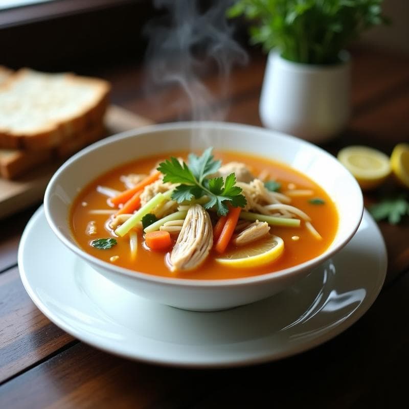 Sopa de Pollo con Jengibre: Receta en Olla Rápida para Aliviar el Resfriado
