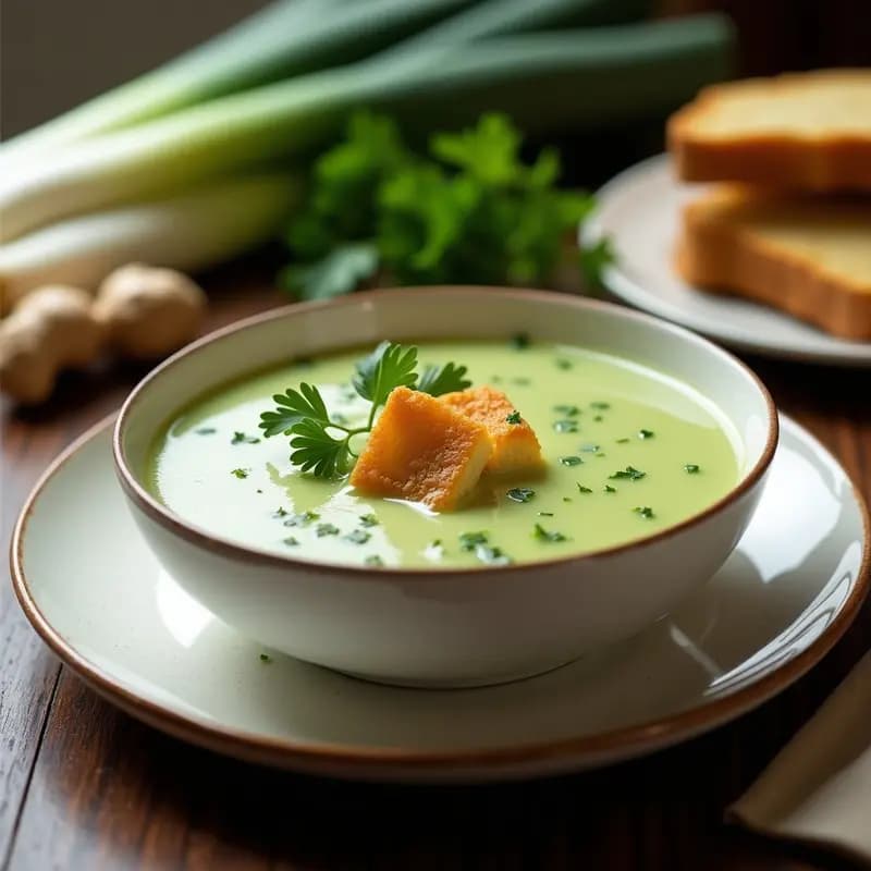 Sopa de Puerro y Jengibre con Crutones de Pan de Sorgo: Receta Detox en Olla Exprés