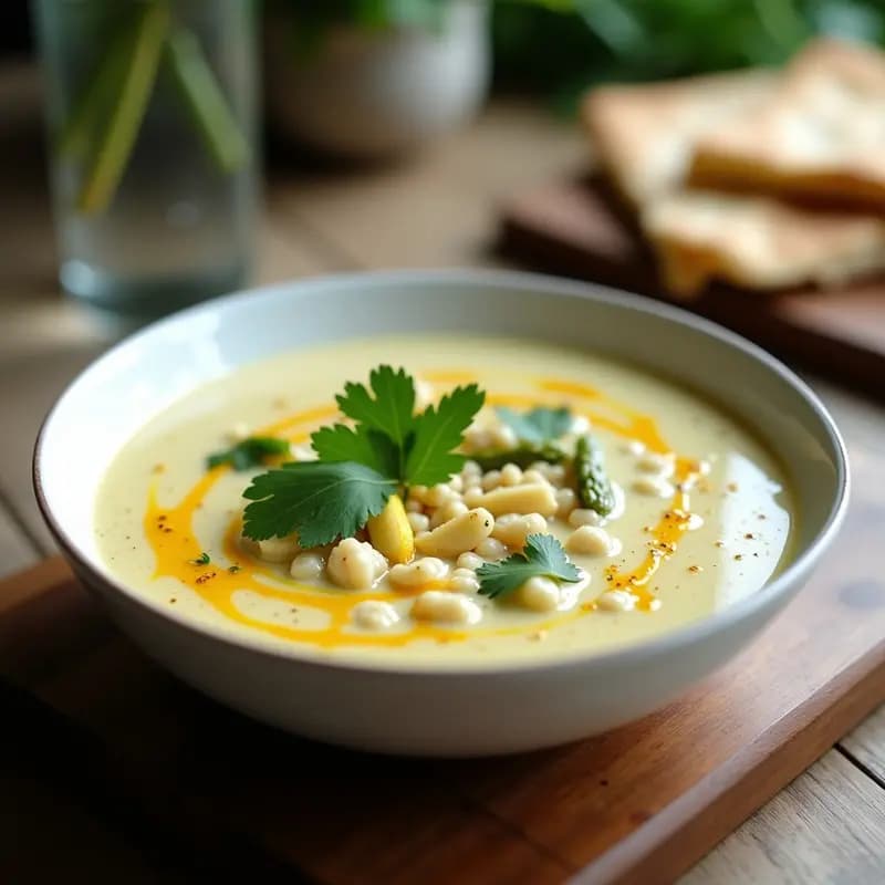 Sopa de Quinoa y Espárragos con Toque de Azafrán: Receta Persa Vegana y Depurativa