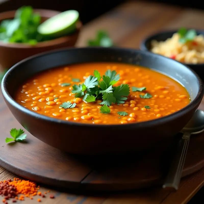 Sopa de Quinoa y Lentejas Rojas: Receta hindú en Olla Exprés con Especias Garam Masala