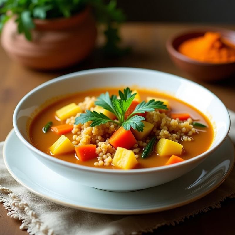 Sopa Peruviana de Quinoa y Vegetales con Aji Amarillo: Receta en Olla Rápida