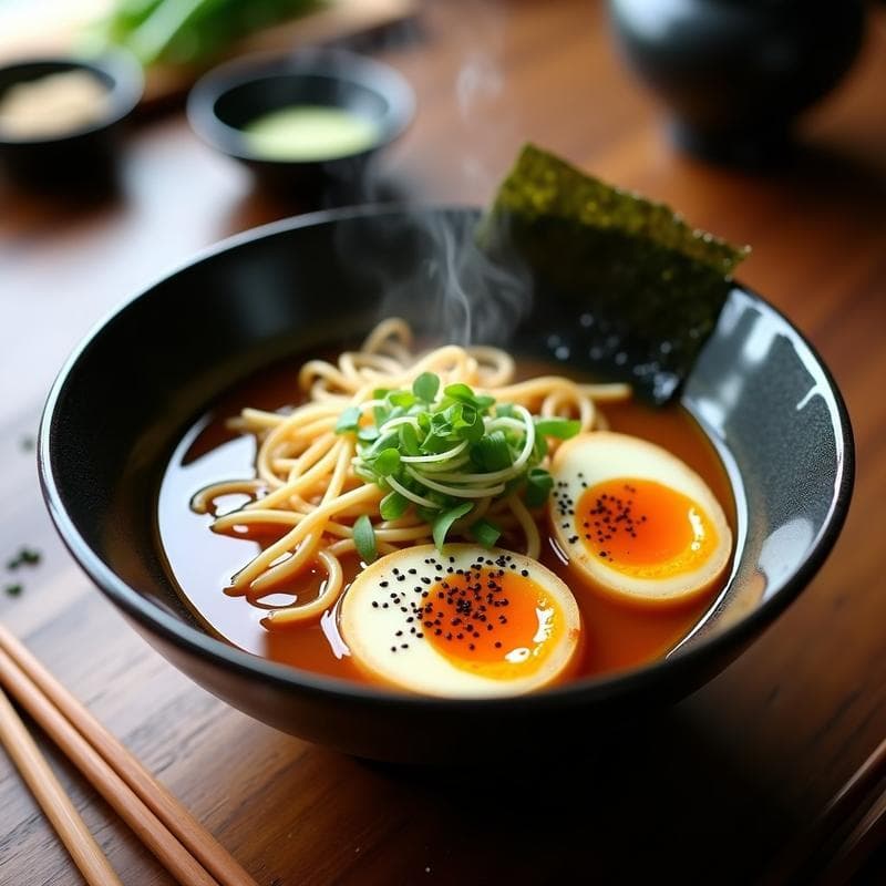 Sopa de Ramen con Caldo de Huesos y Huevos Marinated: Receta Japonesa Alta en Colágeno